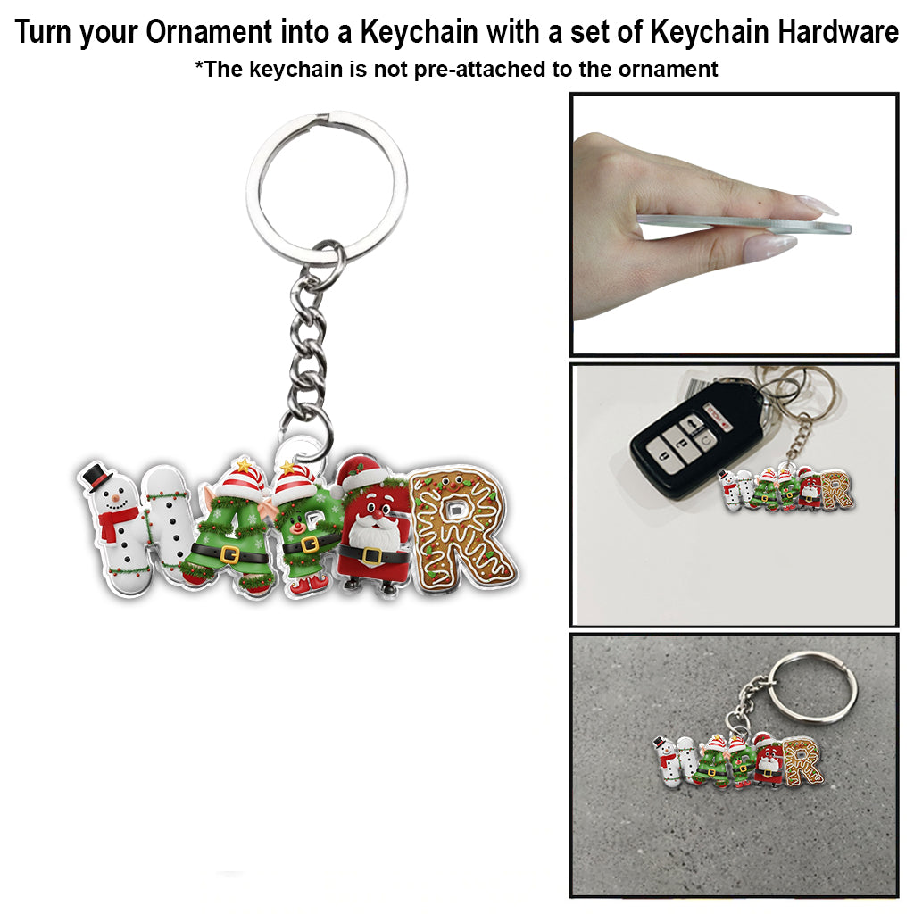 Christmas Alphabet - Personalized Christmas Custom Shaped Ornament