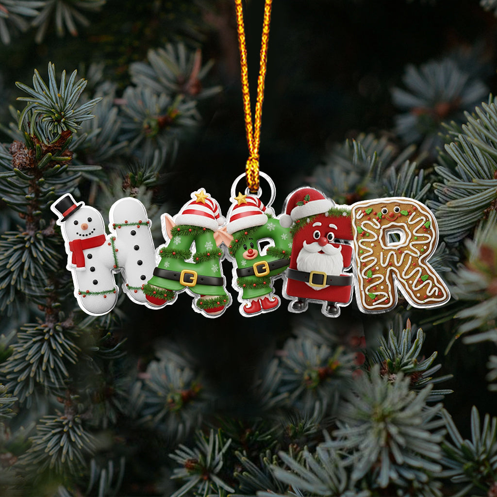 Christmas Alphabet - Personalized Christmas Custom Shaped Ornament