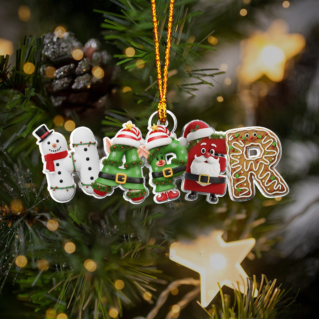 Christmas Alphabet - Personalized Christmas Custom Shaped Ornament