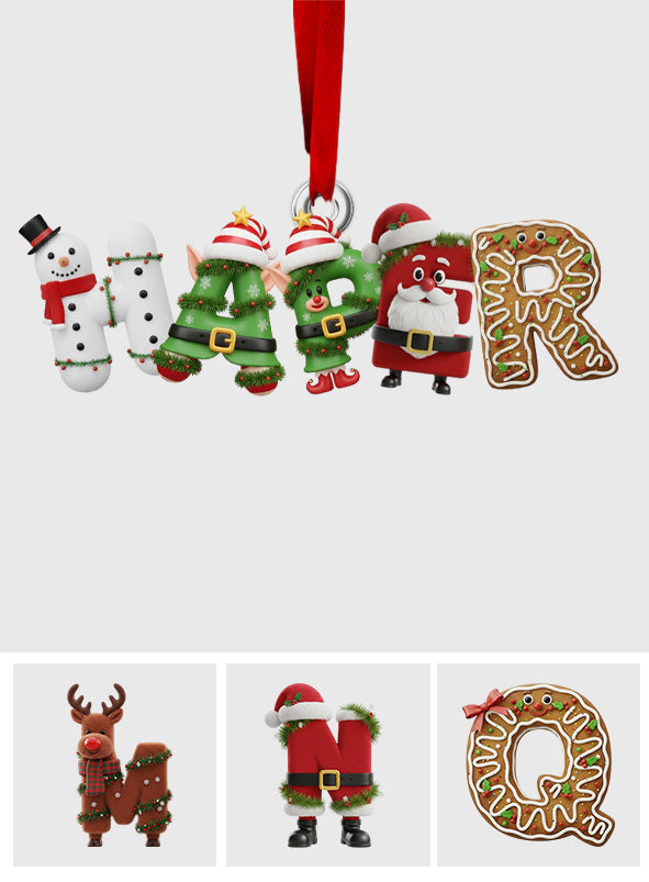 Christmas Alphabet - Personalized Christmas Custom Shaped Ornament