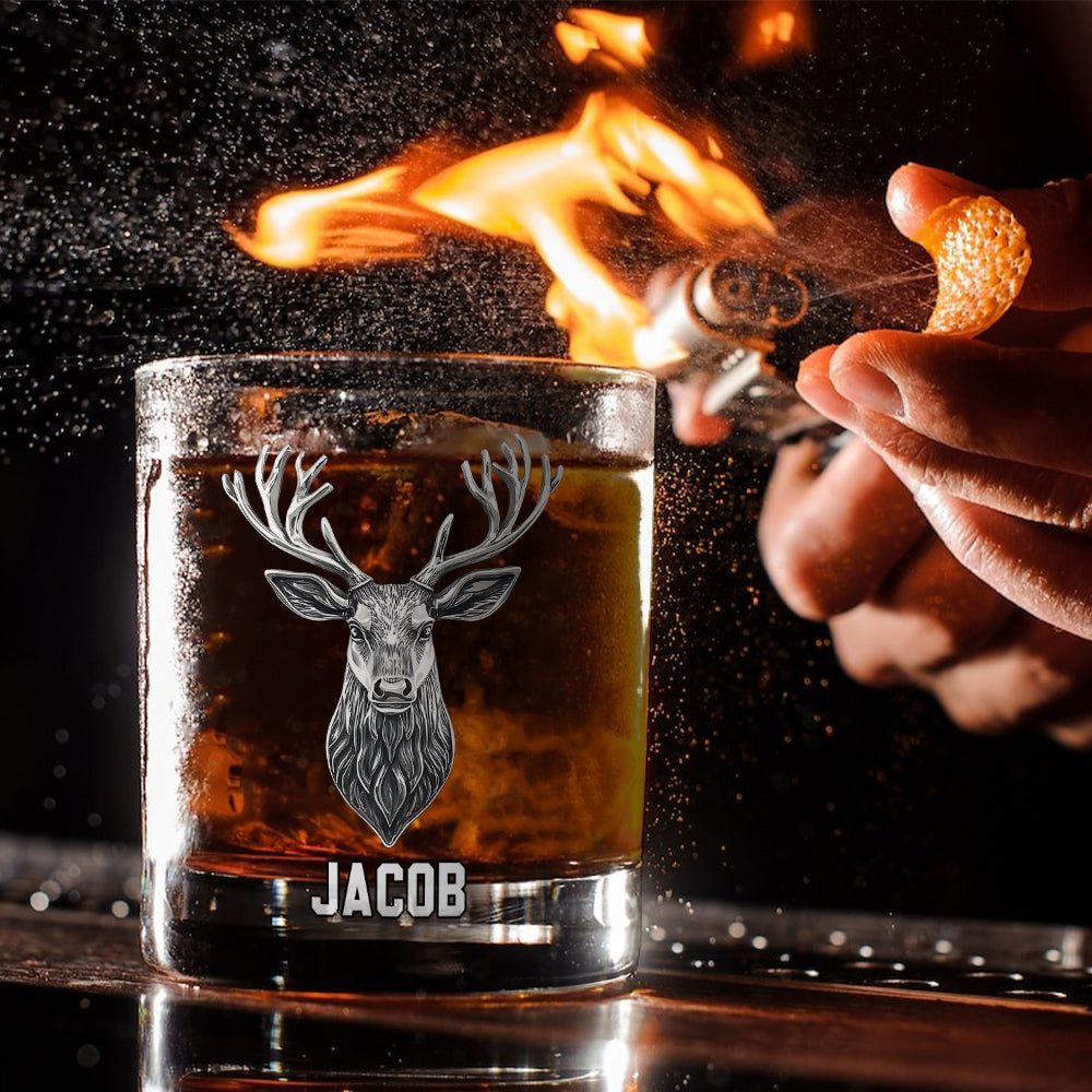 Deer/ Moose/ Duck.. Hunting Lovers Gift, Whiskey Lovers Gift - Personalized Hunting Whiskey Glass