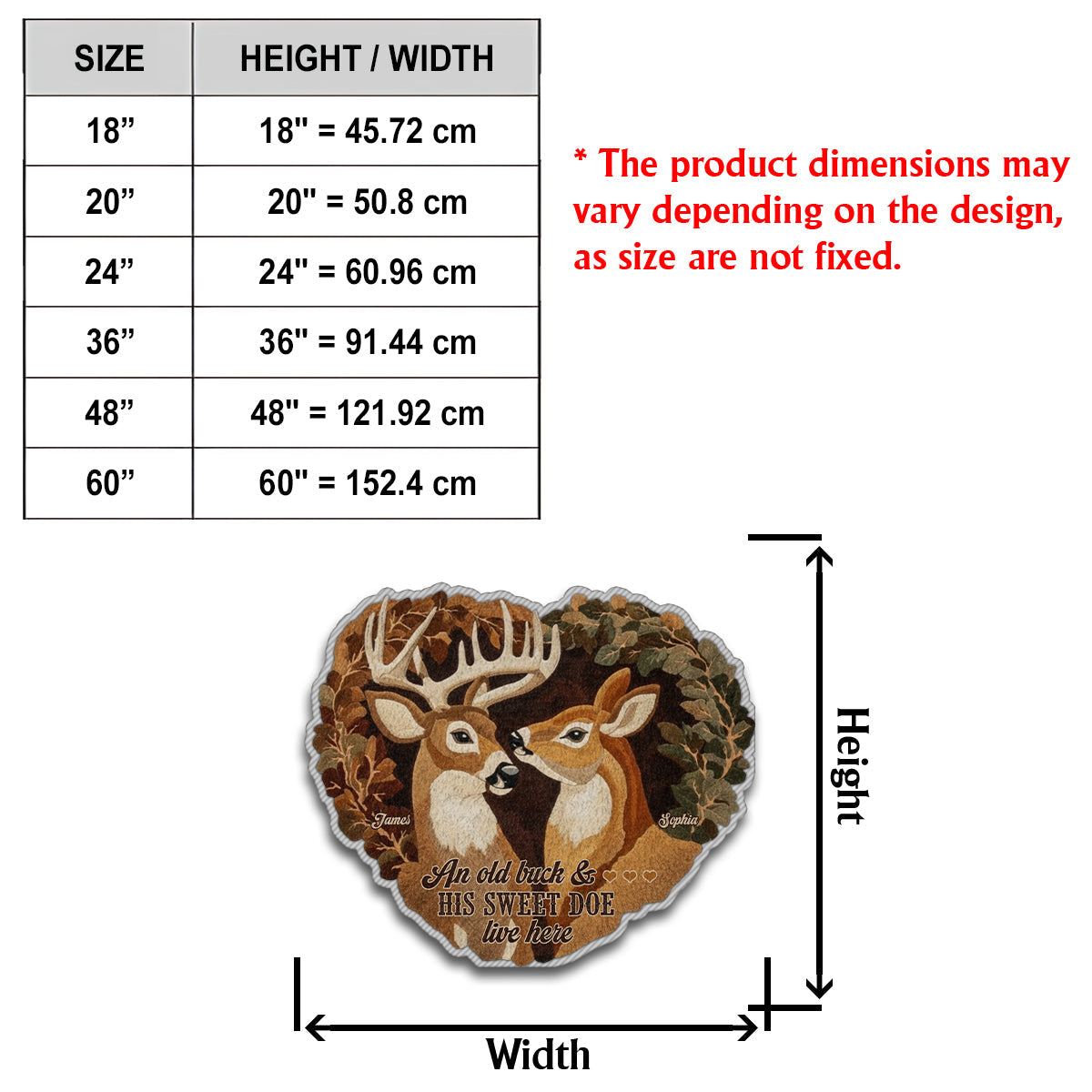 Buck And Doe – Gift For Couple - Personalized Hunting Non-Slip Tufted Rug