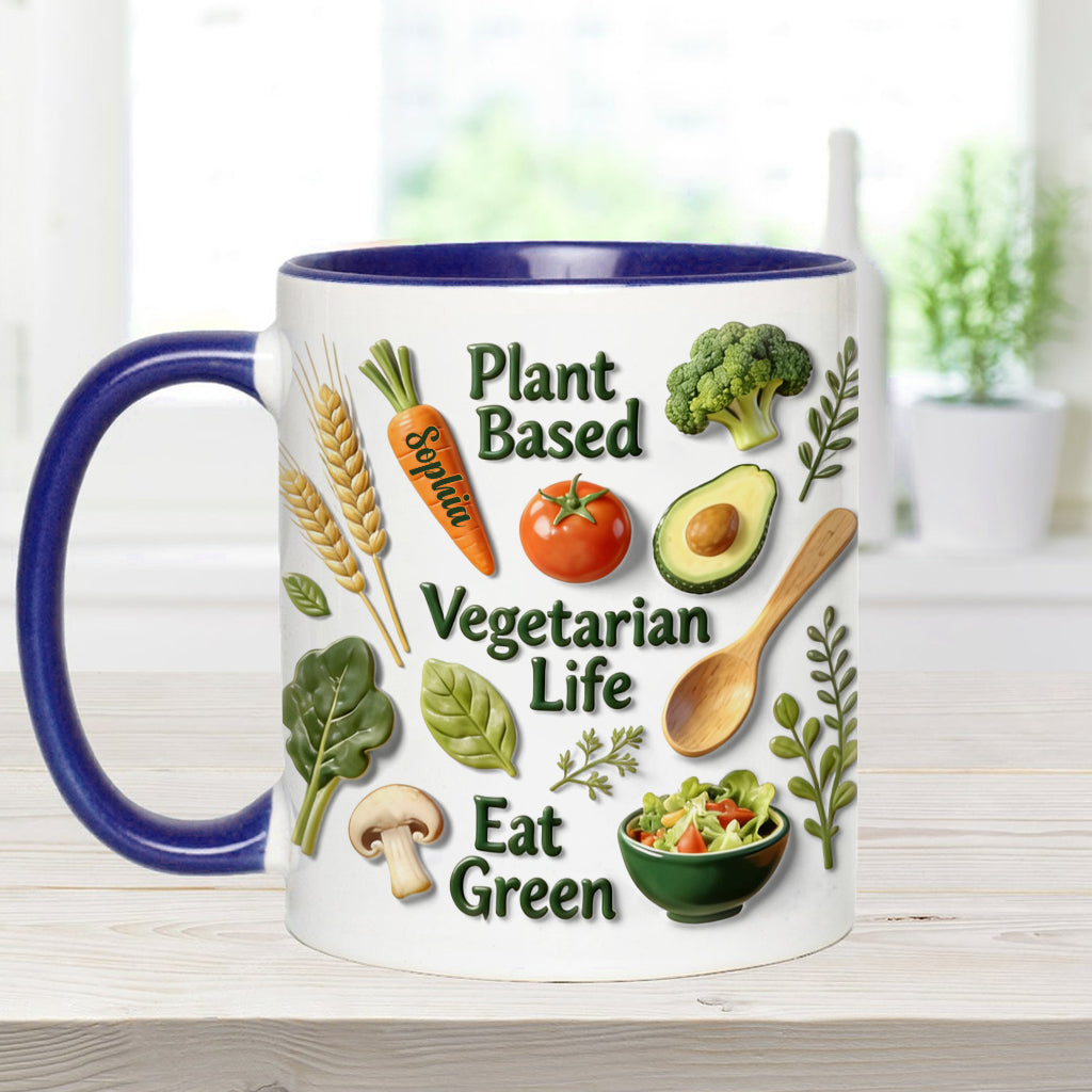 Vegetarian Life - Personalized Veterinarian Accent Mug & Coaster