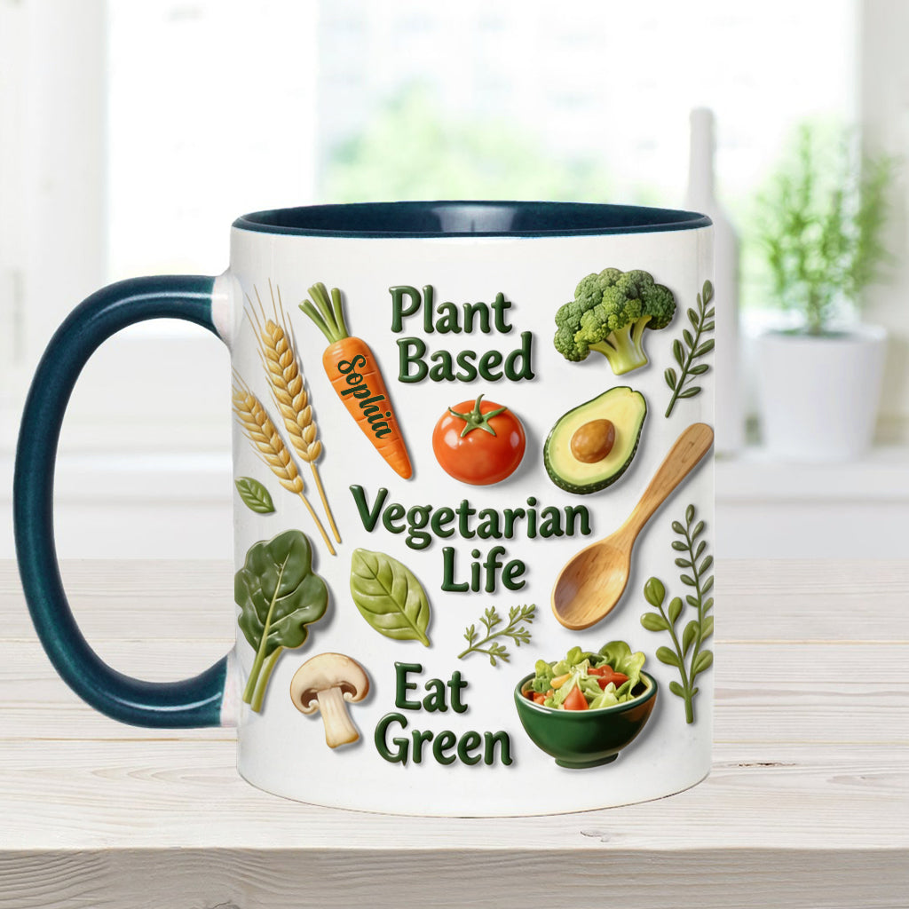 Vegetarian Life - Personalized Veterinarian Accent Mug & Coaster
