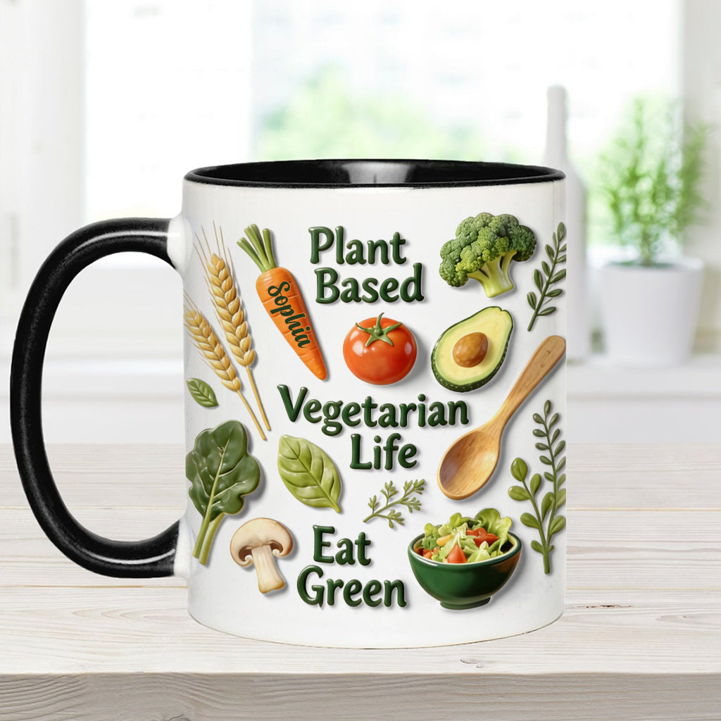 Vegetarian Life - Personalized Veterinarian Accent Mug & Coaster