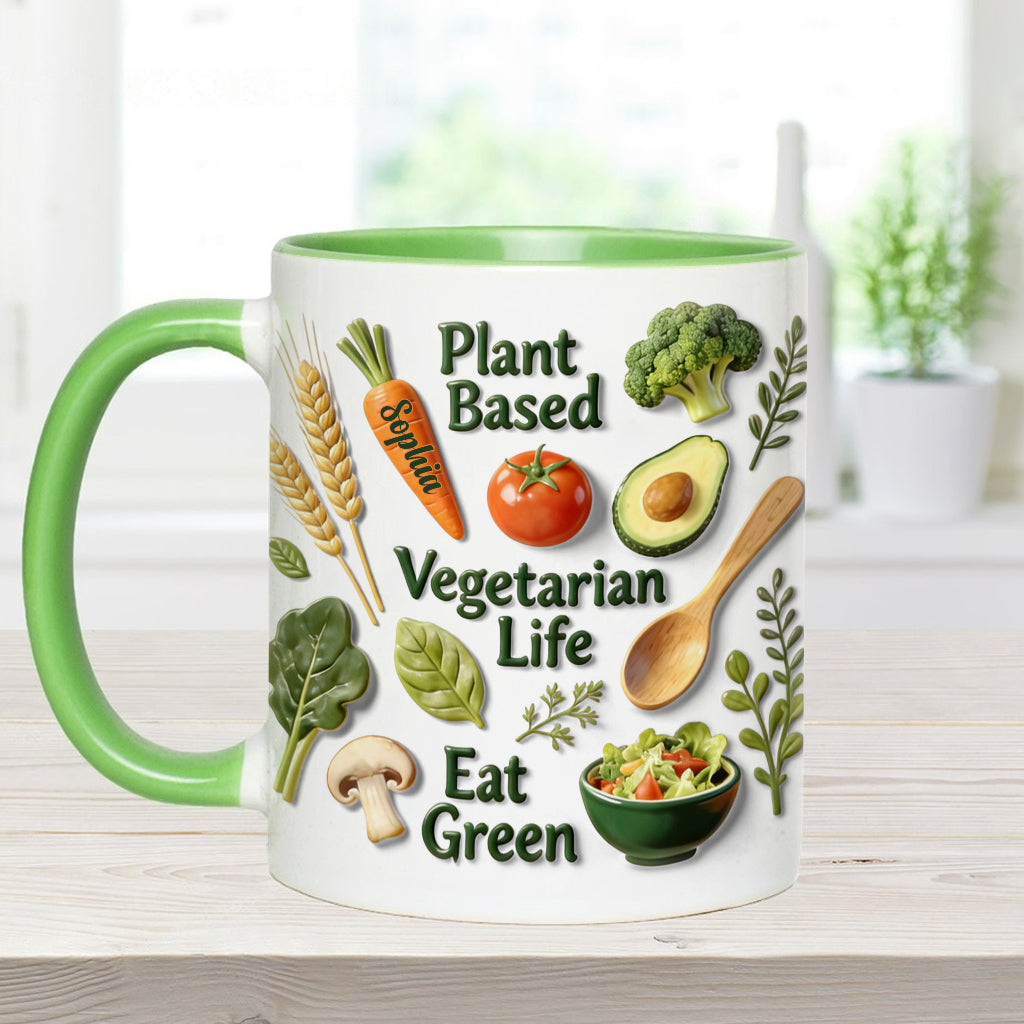 Vegetarian Life - Personalized Veterinarian Accent Mug & Coaster