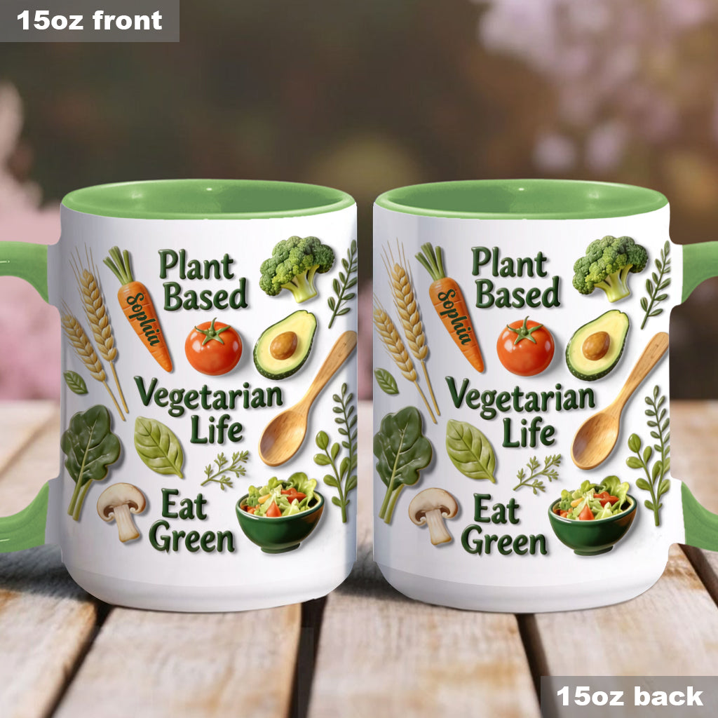Vegetarian Life - Personalized Veterinarian Accent Mug & Coaster