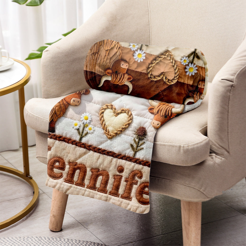Farm Life - Personalized Highland Cow Blanket