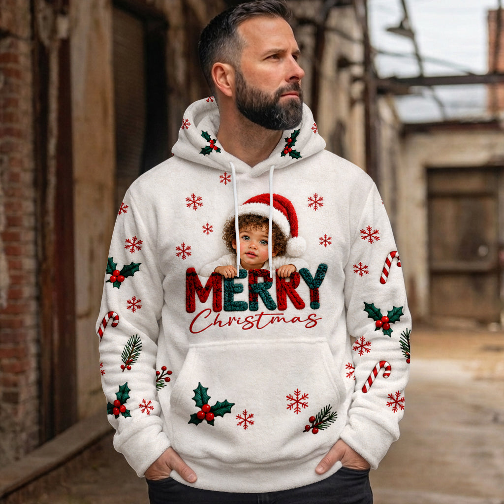 Merry Christmas - Personalized Kid Fleece Hoodie