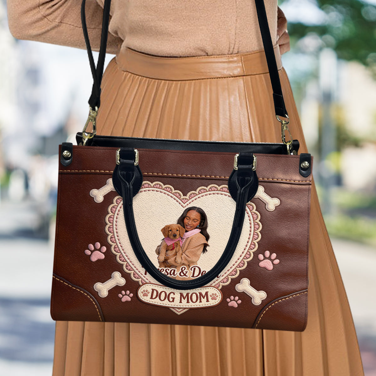 Dog Mom - Personalized Dog Leather Handbag