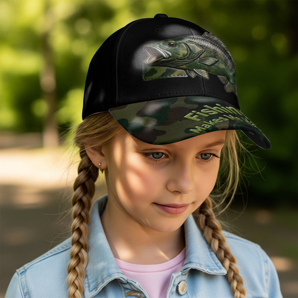 Fishing Makes Me Happy - Personalized Fishing Classic Cap