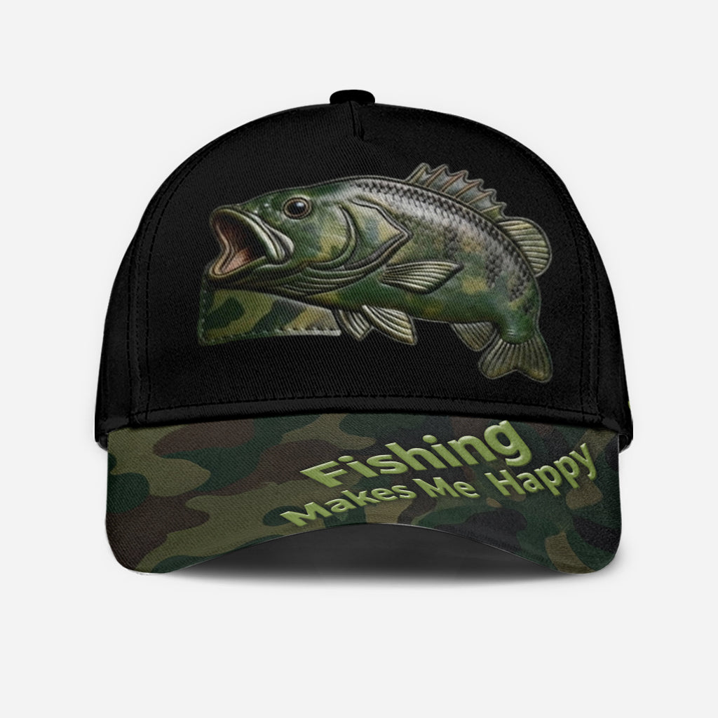 Fishing Makes Me Happy - Personalized Fishing Classic Cap