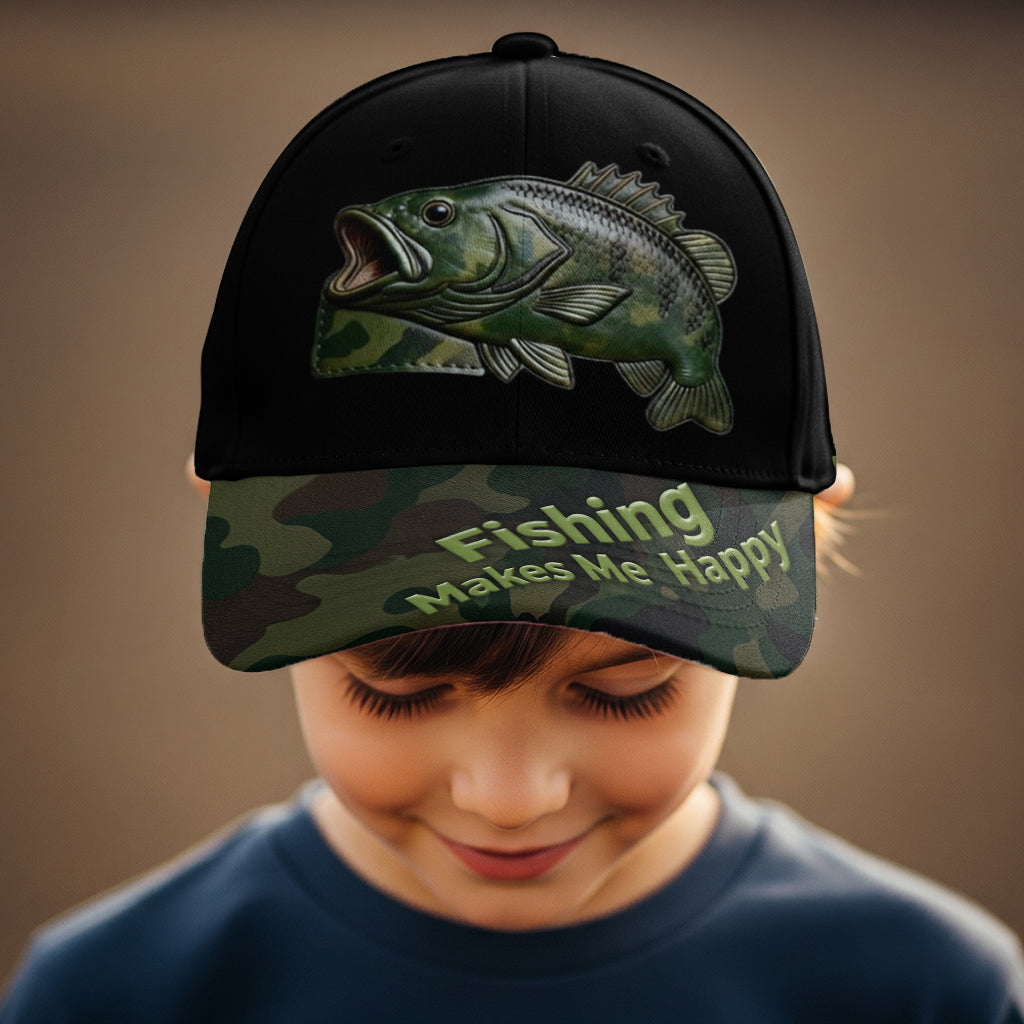 Fishing Makes Me Happy - Personalized Fishing Classic Cap