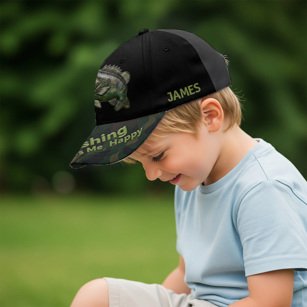 Fishing Makes Me Happy - Personalized Fishing Classic Cap