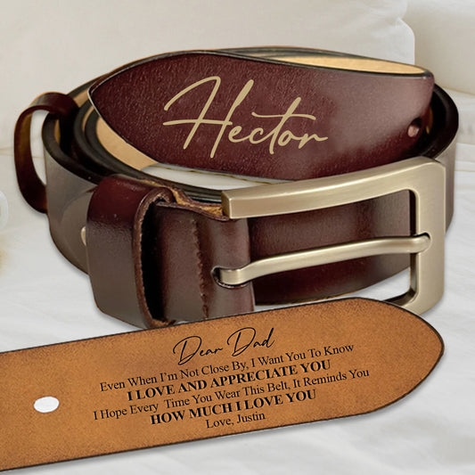 I Love You - Personalized Father Leather Belt