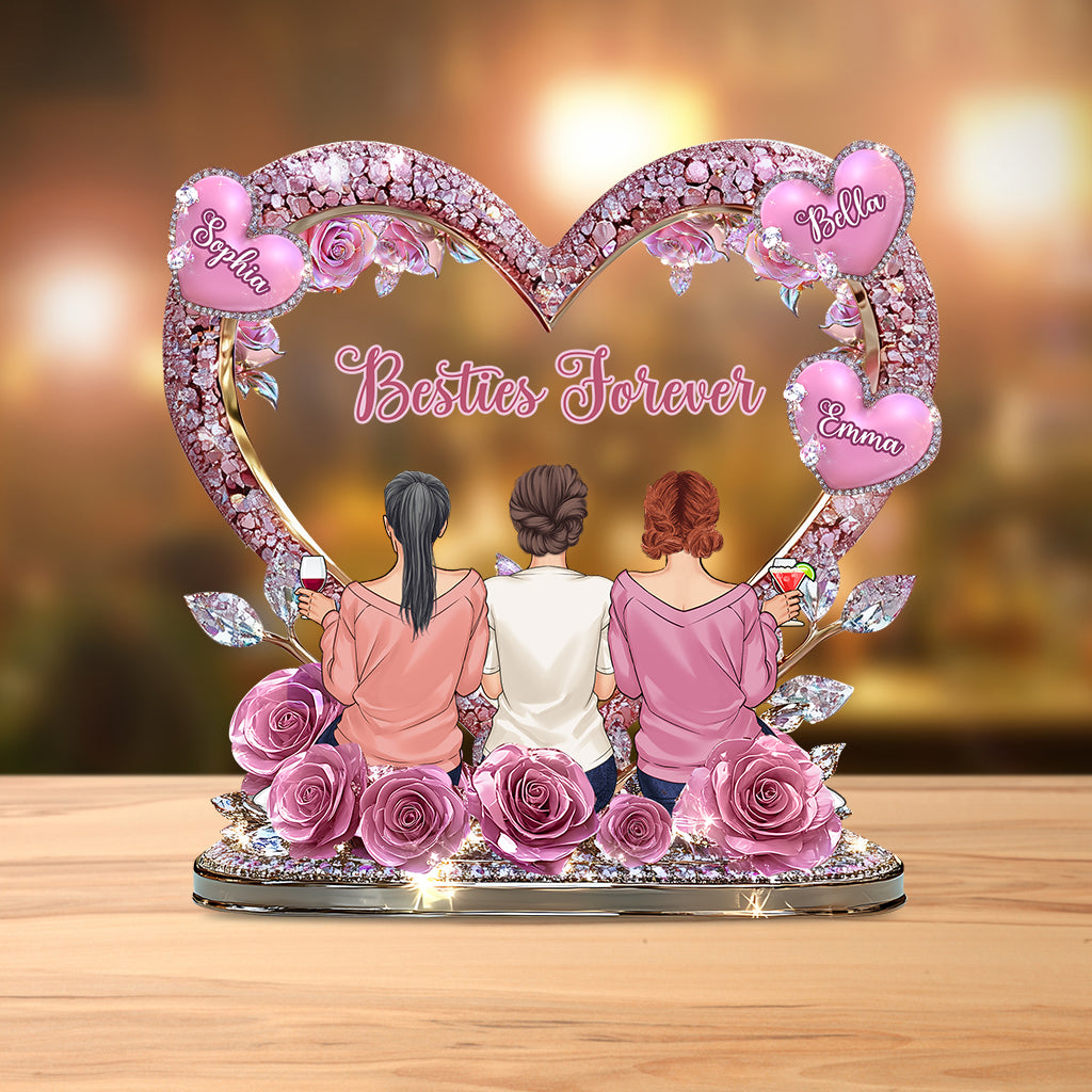 Besties Forever - Personalized Bestie Custom Shaped Acrylic Plaque