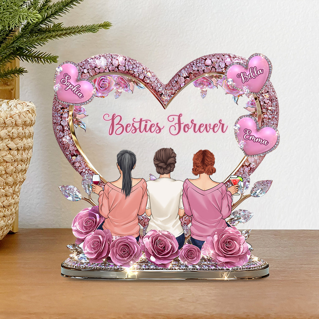 Besties Forever - Personalized Bestie Custom Shaped Acrylic Plaque