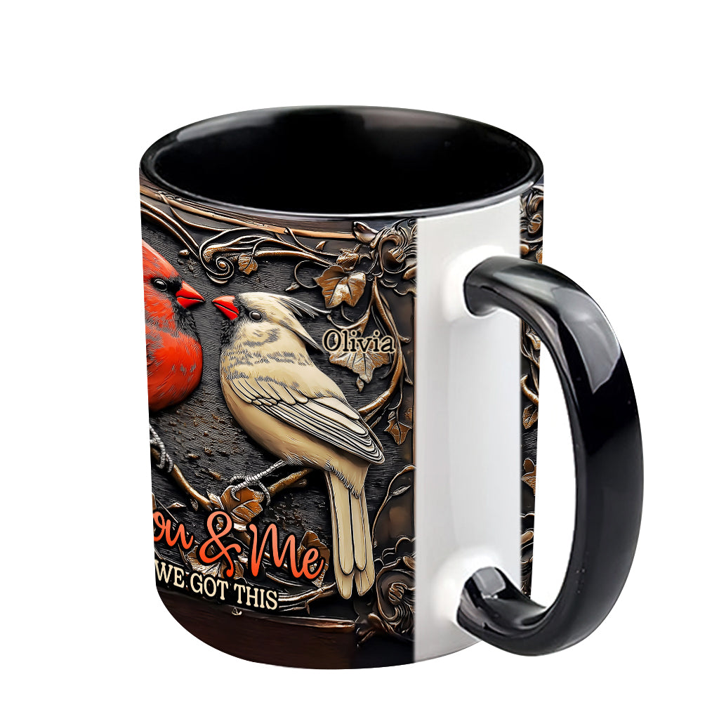 Cardinal Bird Couple - Personalized Couple Accent Mug