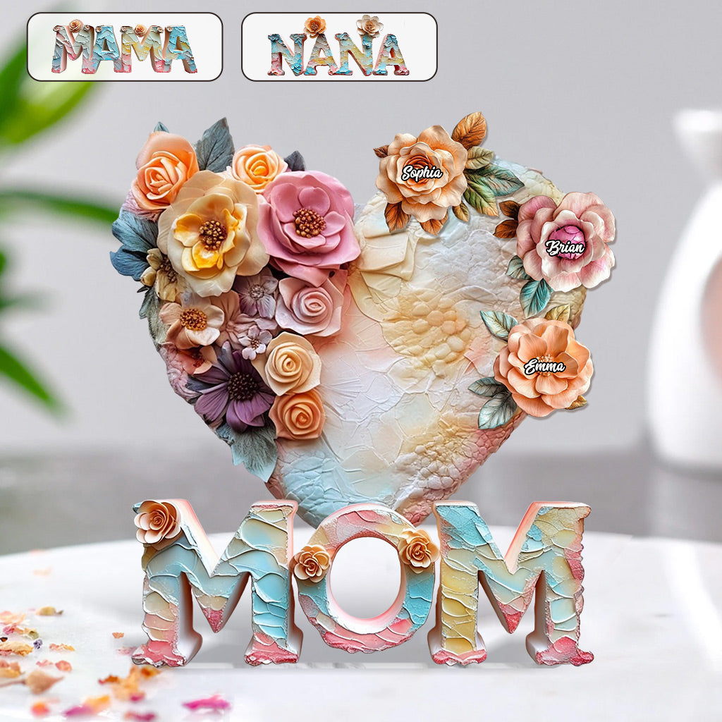 Floral Motherhood - Personalized Mother Custom Shaped Acrylic Plaque