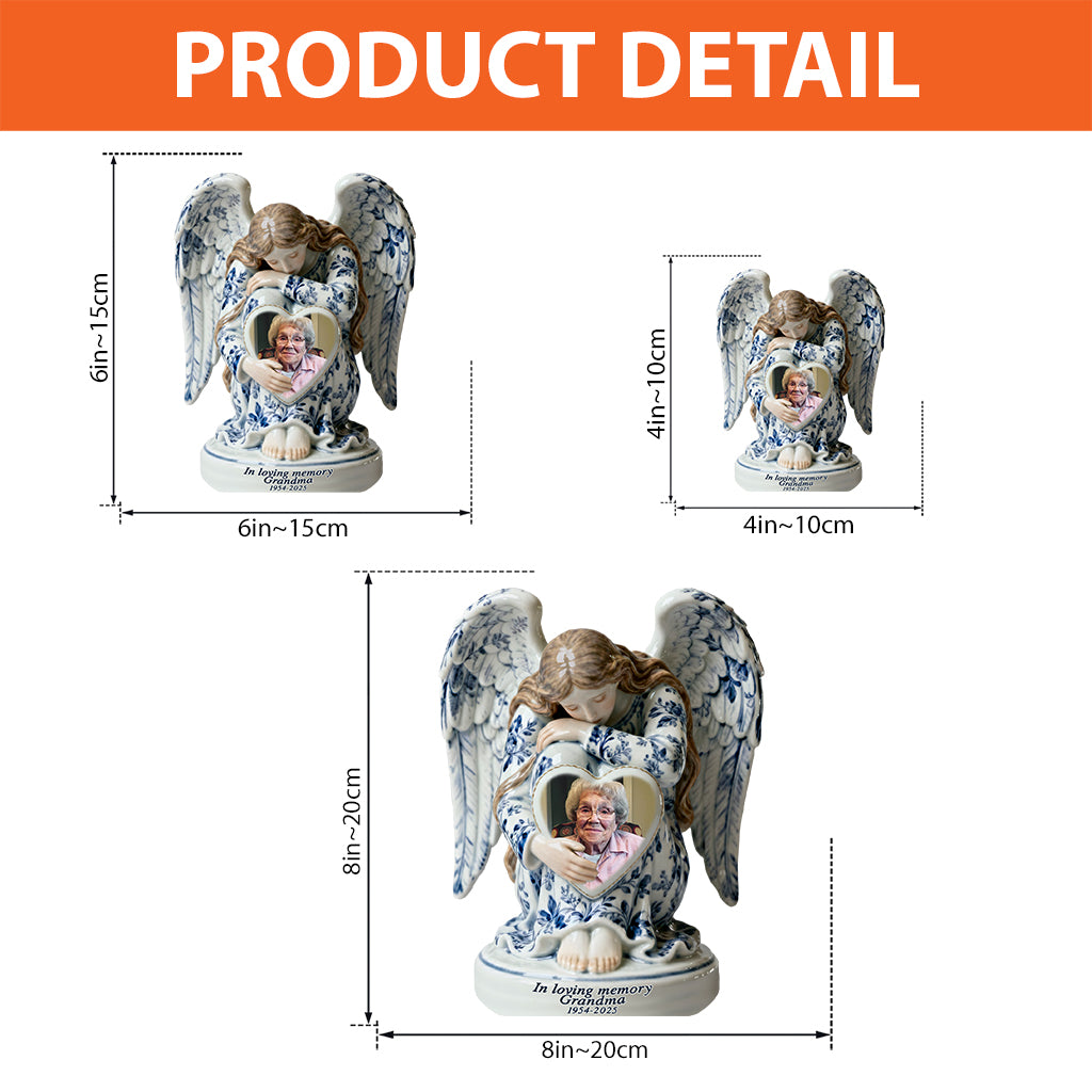 In Loving Memory Toile De Jouy Angel - Personalized Memorial Custom Shaped Acrylic Plaque