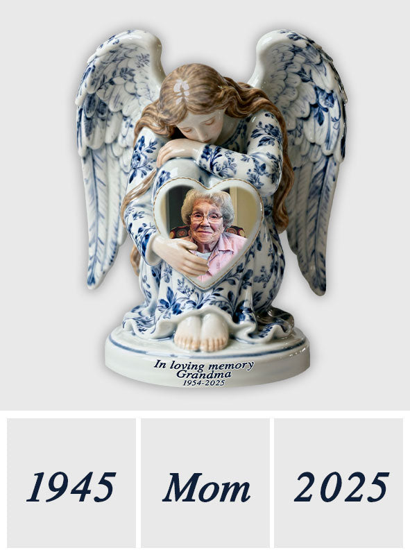 In Loving Memory Toile De Jouy Angel - Personalized Memorial Custom Shaped Acrylic Plaque