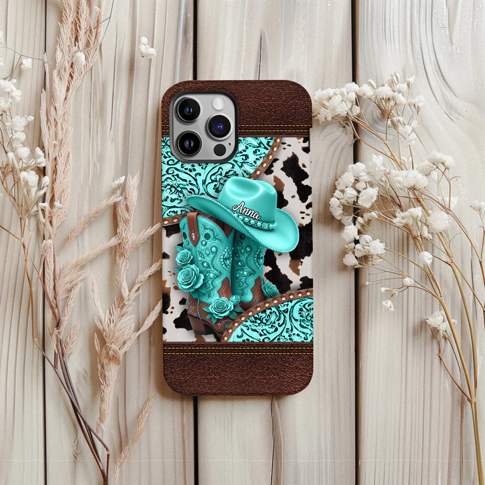 Western Cowgirl Boot - Personalized Cowgirl Full Print Phone Case