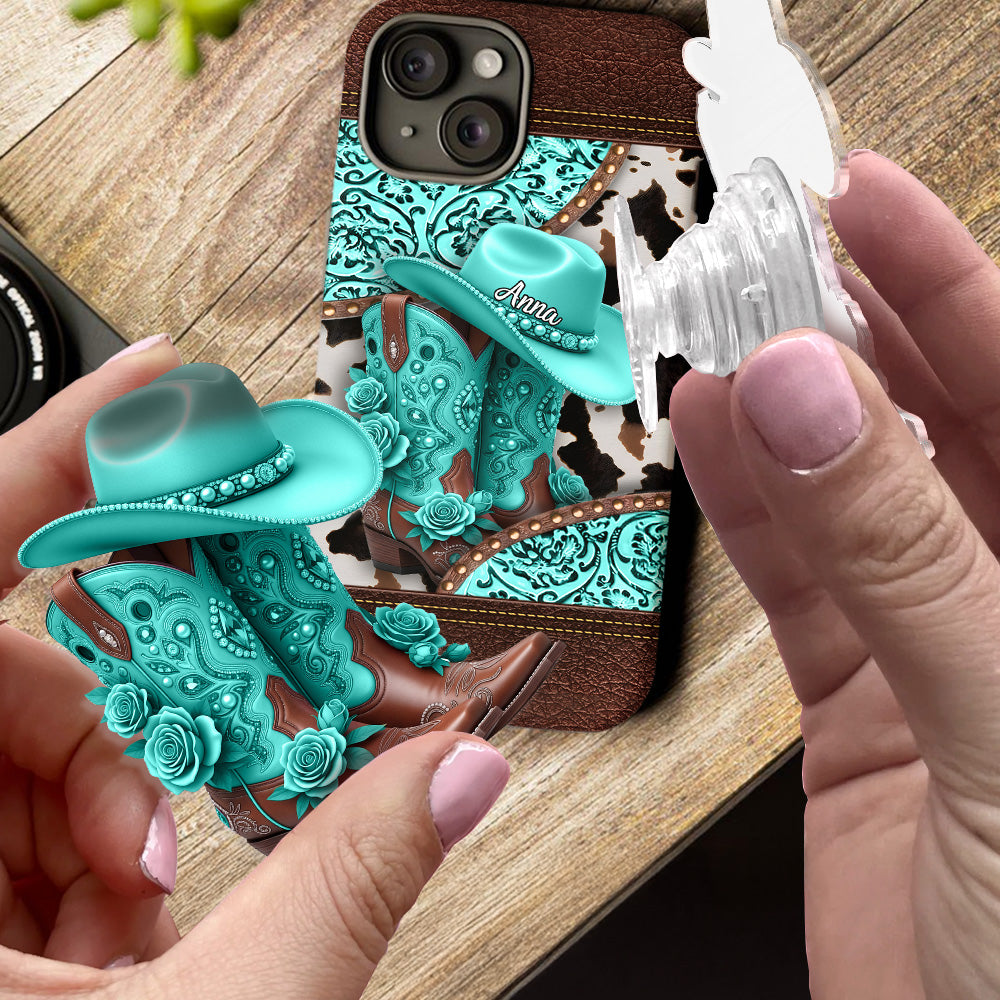 Western Cowgirl Boot - Personalized Cowgirl Full Print Phone Case