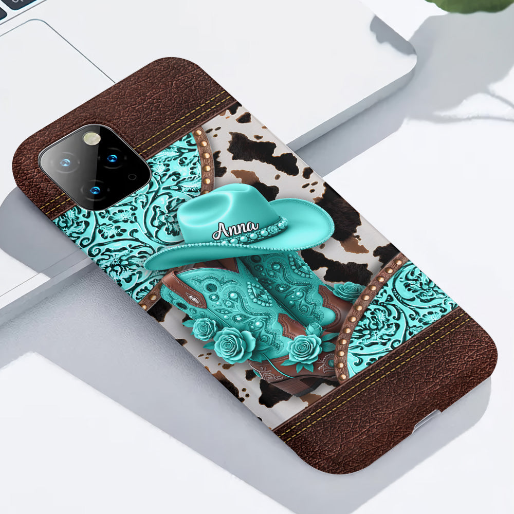 Western Cowgirl Boot - Personalized Cowgirl Full Print Phone Case