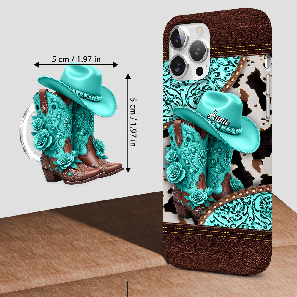 Western Cowgirl Boot - Personalized Cowgirl Full Print Phone Case
