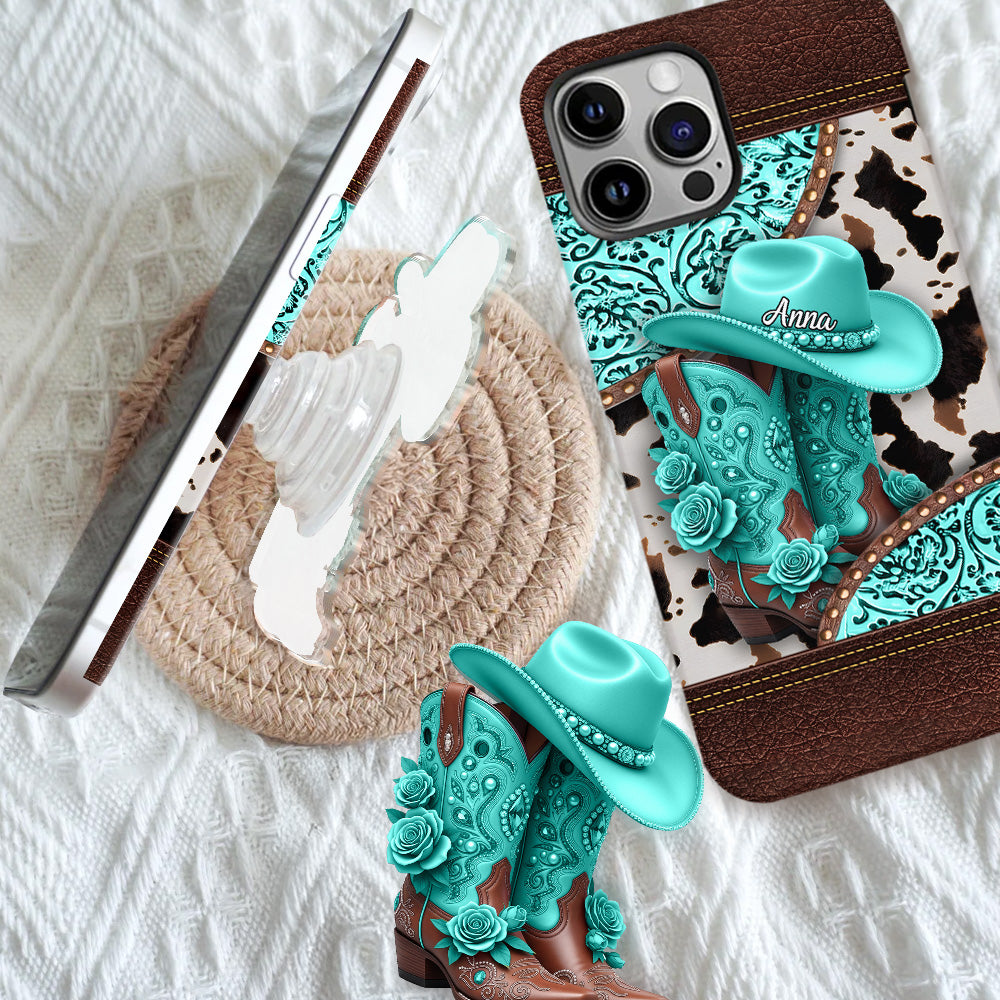 Western Cowgirl Boot - Personalized Cowgirl Full Print Phone Case
