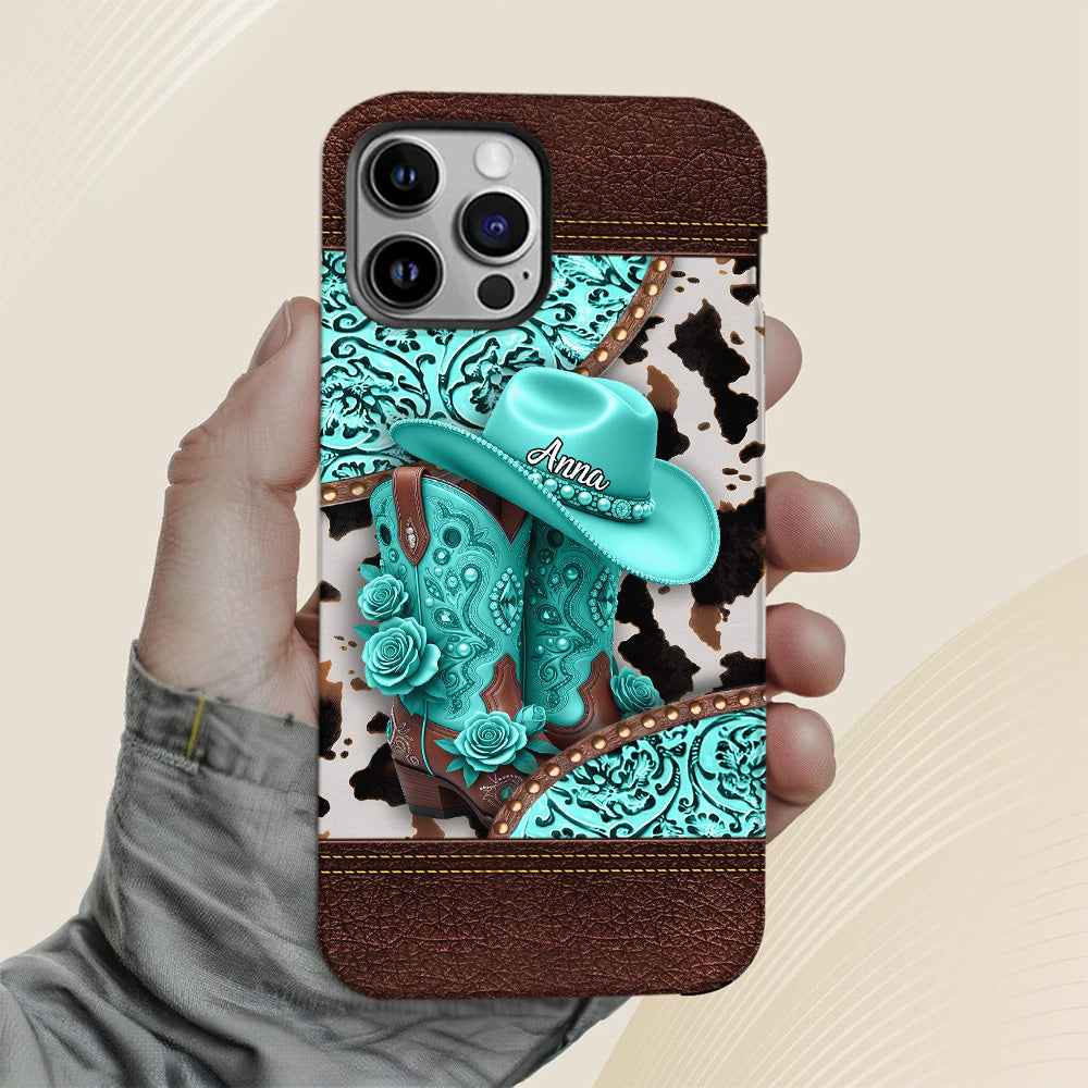 Western Cowgirl Boot - Personalized Cowgirl Full Print Phone Case