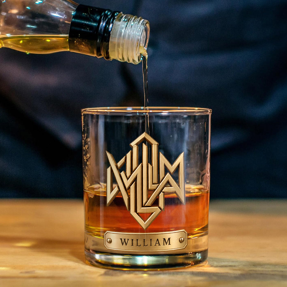 Luxury Name Logo - Personalized Real Men Whiskey Decanter Set
