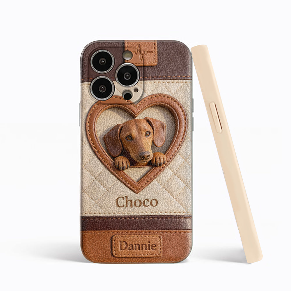 Custom From Any Photo - Personalized Dog Leather Phone Case