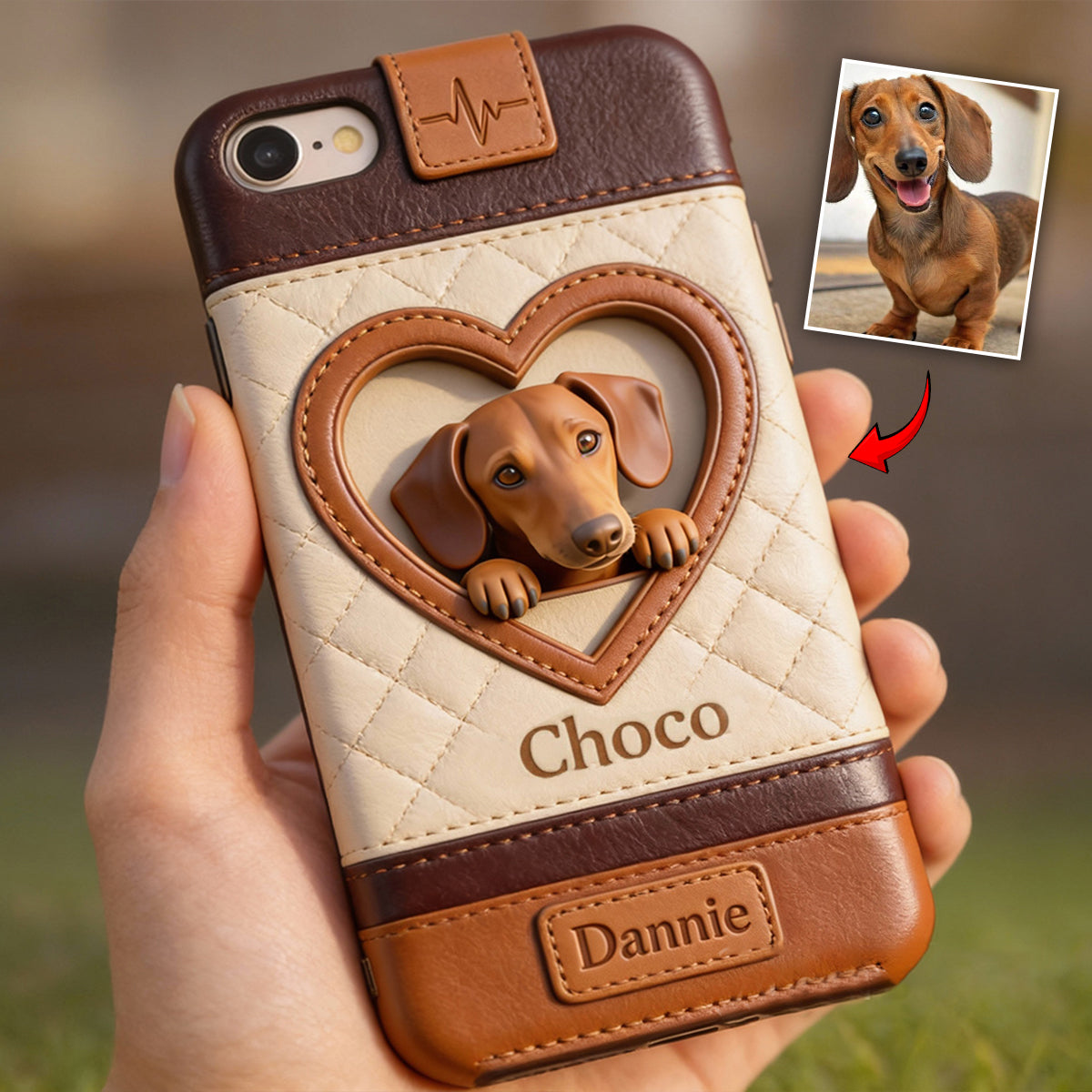 Custom From Any Photo - Personalized Dog Leather Phone Case