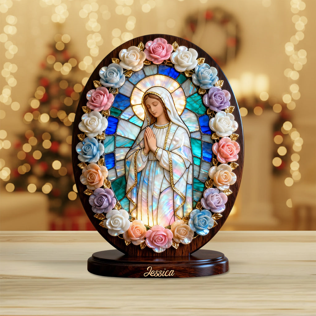 Protected By Mary - Personalized Christian Custom Shaped Acrylic Plaque