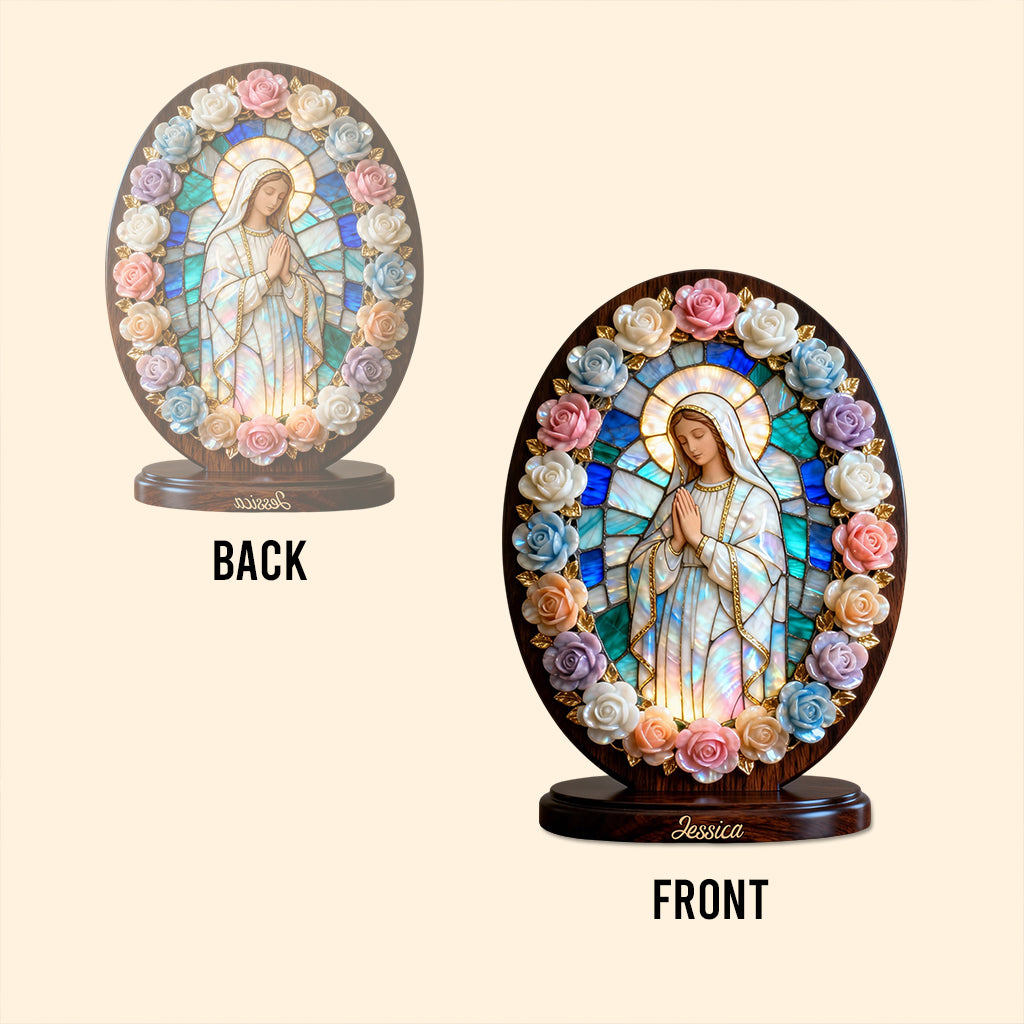 Protected By Mary - Personalized Christian Custom Shaped Acrylic Plaque