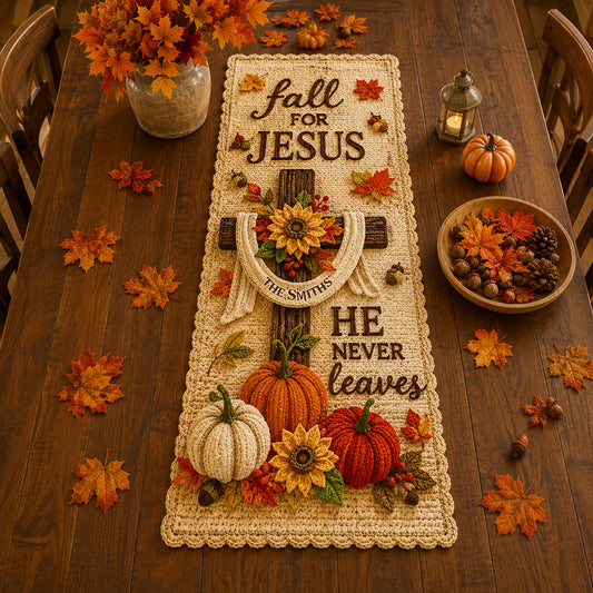 Fall For Jesus - Personalized Christian Table Runner