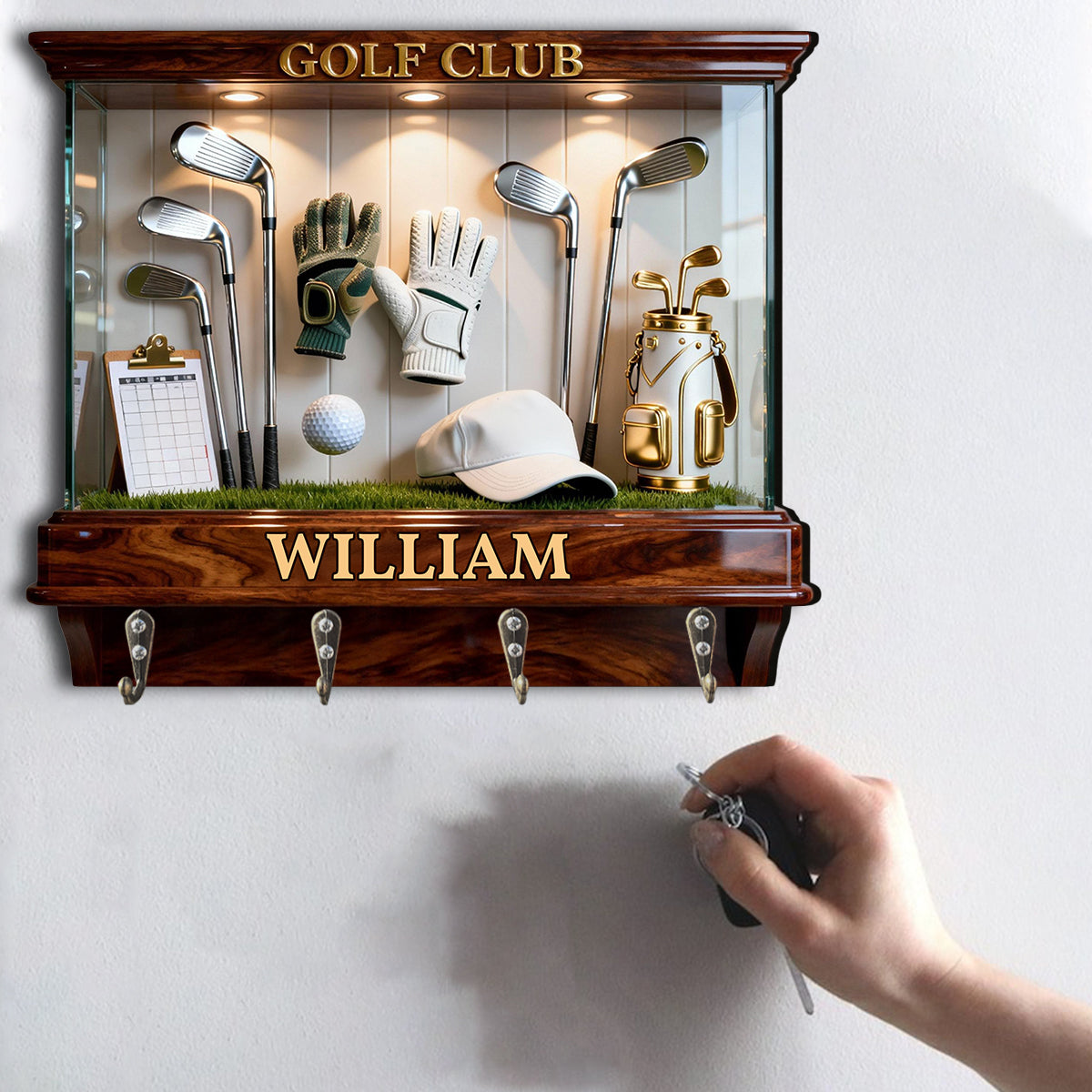 Golf Club - Personalized Golf Custom Shaped Hanging Rack