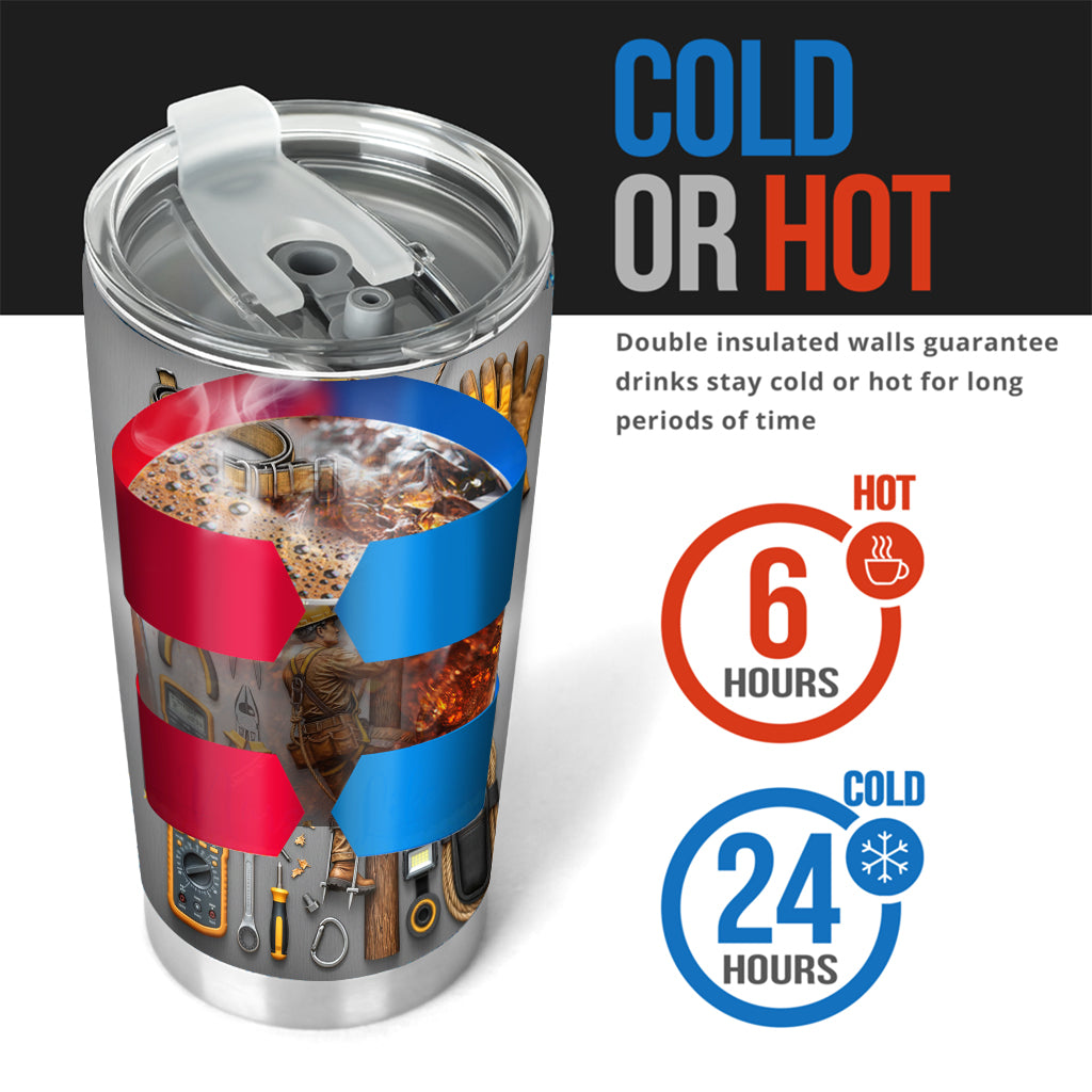 Strength Of The Line - Personalized Lineman Tumbler