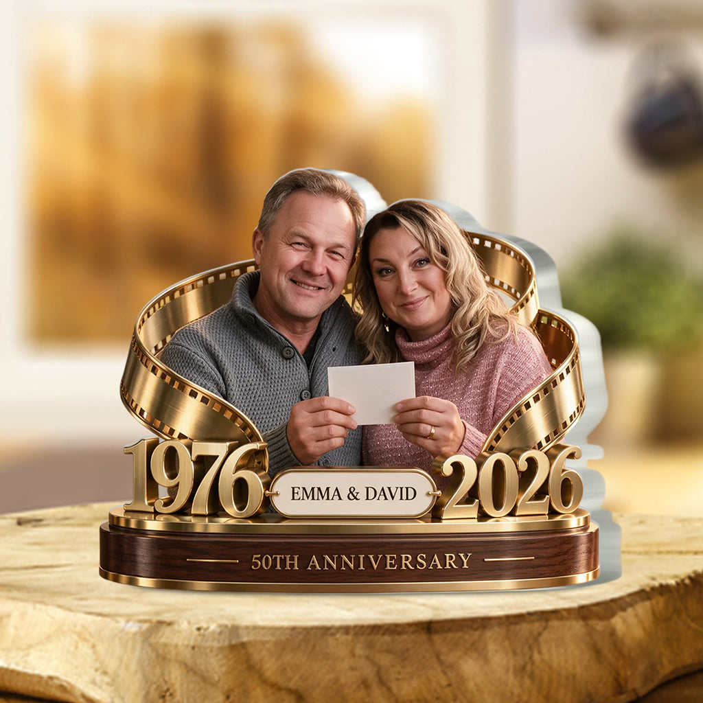 Personalized Couple Gift, Romantic Anniversary Figurine for Husband Wife with Names and Date, Boyfriend Girlfriend Gift - Personalized Couple Custom Shaped Acrylic Plaque
