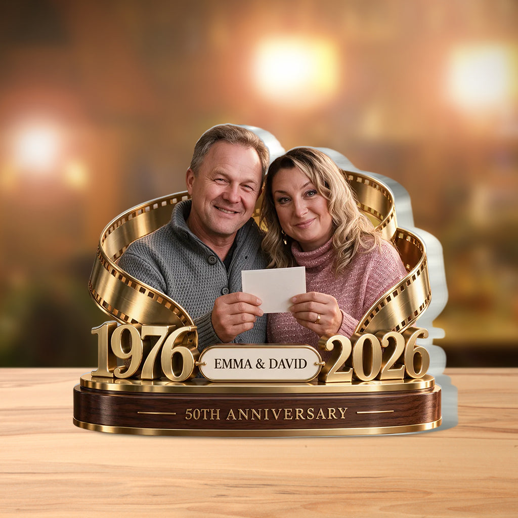 Personalized Couple Gift, Romantic Anniversary Figurine for Husband Wife with Names and Date, Boyfriend Girlfriend Gift - Personalized Couple Custom Shaped Acrylic Plaque