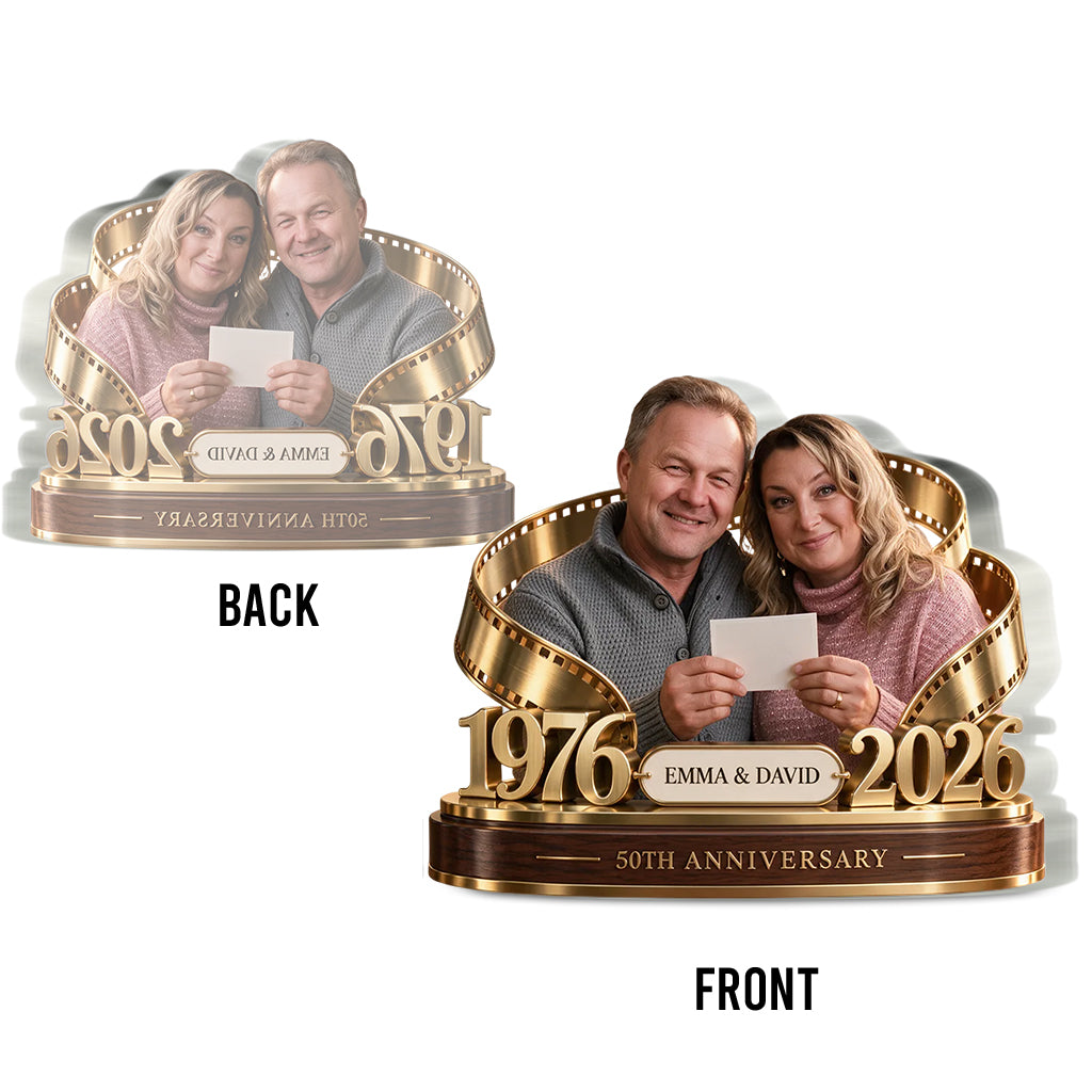 Personalized Couple Gift, Romantic Anniversary Figurine for Husband Wife with Names and Date, Boyfriend Girlfriend Gift - Personalized Couple Custom Shaped Acrylic Plaque
