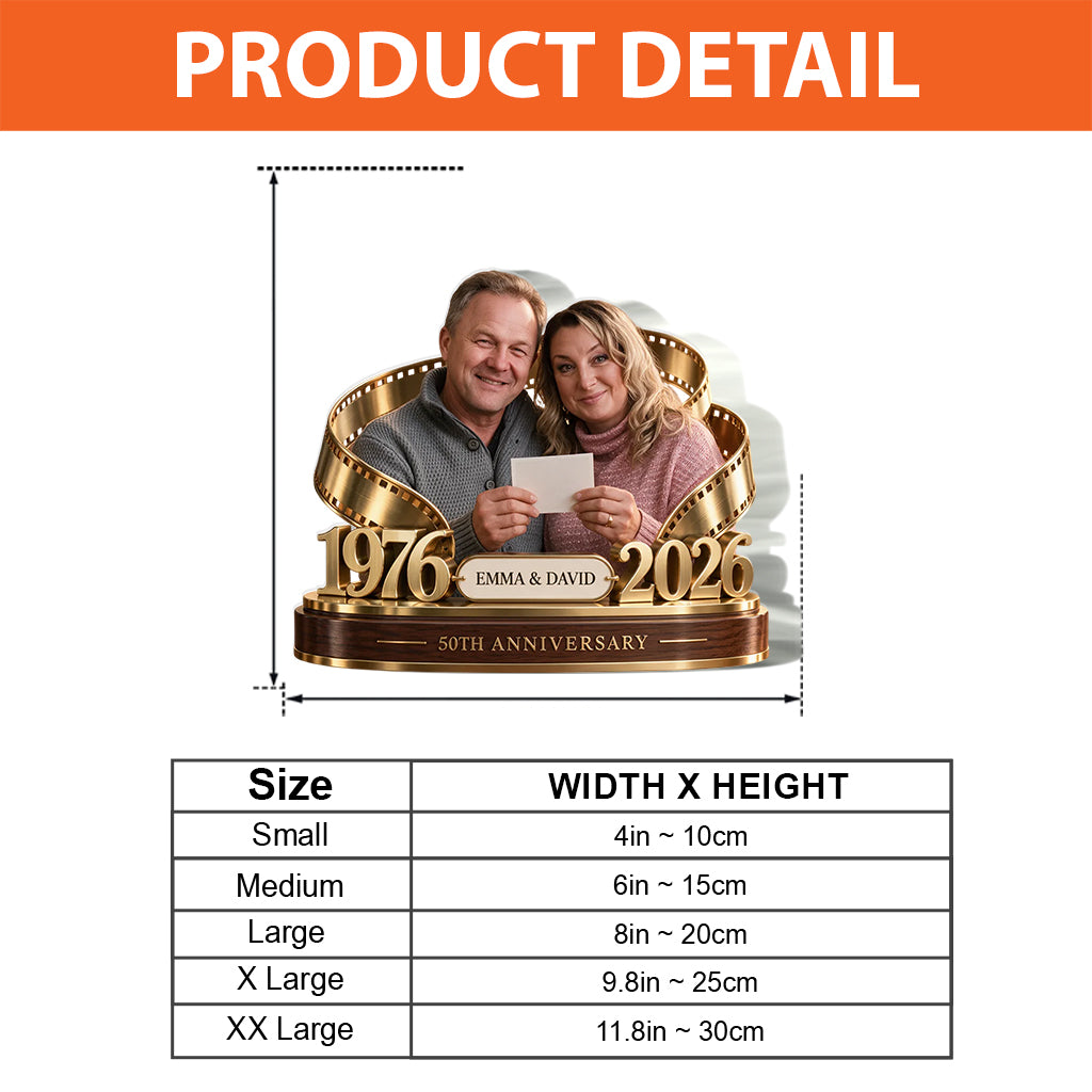 Personalized Couple Gift, Romantic Anniversary Figurine for Husband Wife with Names and Date, Boyfriend Girlfriend Gift - Personalized Couple Custom Shaped Acrylic Plaque