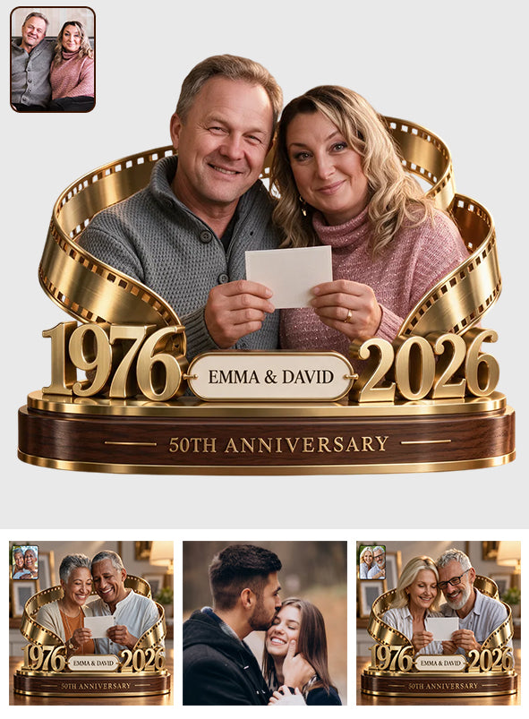 Personalized Couple Gift, Romantic Anniversary Figurine for Husband Wife with Names and Date, Boyfriend Girlfriend Gift - Personalized Couple Custom Shaped Acrylic Plaque