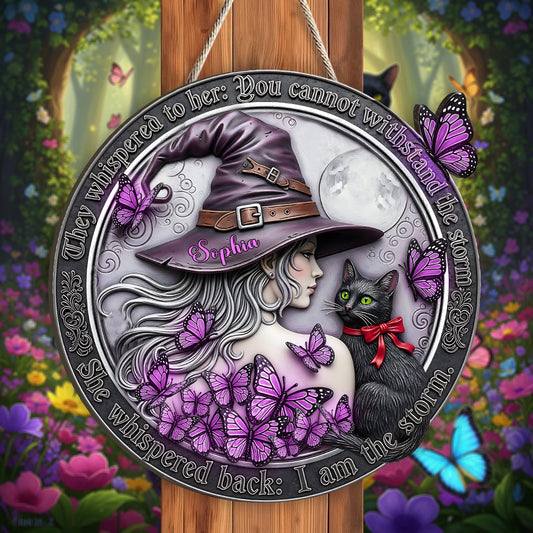 I Am The Stom - Personalized Witch Custom Shaped Wood Sign