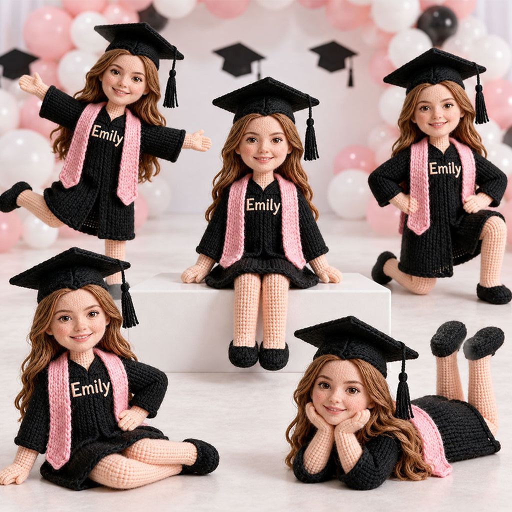 Custom Any Photo - Personalized Graduation Posable Plush Doll