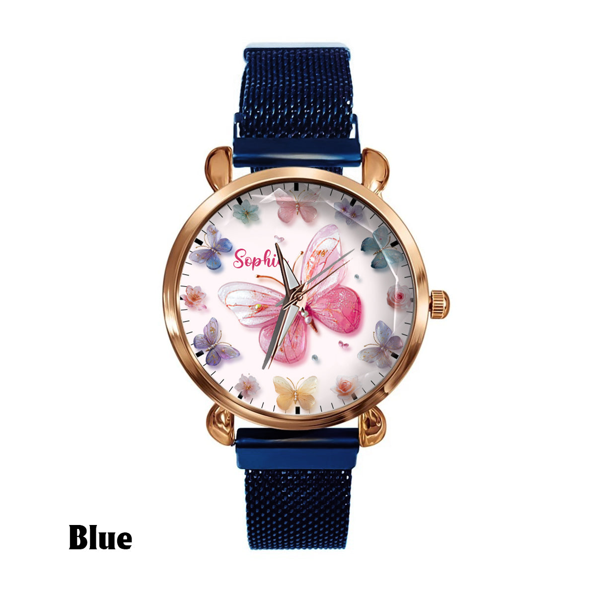 Crystal Butterflies - Personalized Butterfly Women Hand Watch