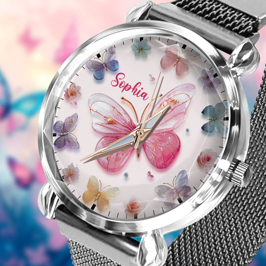 Crystal Butterflies - Personalized Butterfly Women Hand Watch