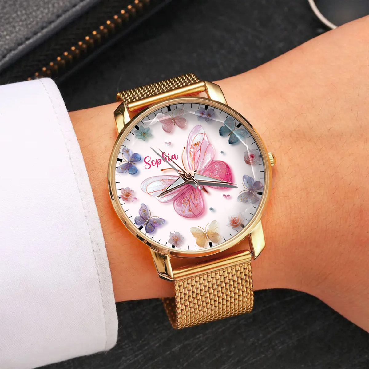 Crystal Butterflies - Personalized Butterfly Women Hand Watch