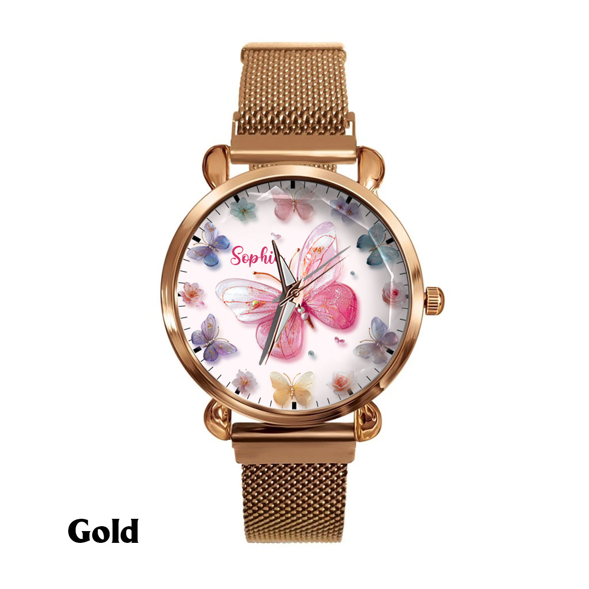 Crystal Butterflies - Personalized Butterfly Women Hand Watch
